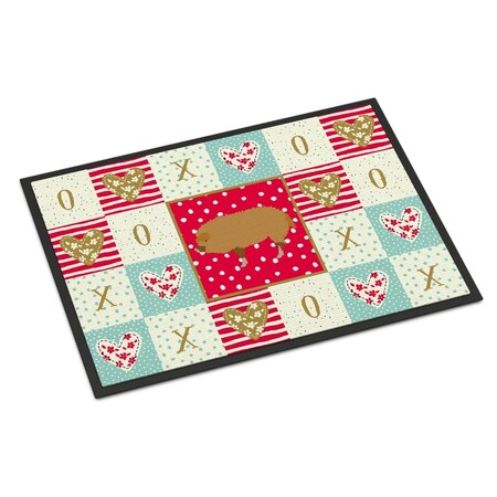 Carolines Treasures 24 x 36 in. Hungarian Mangalica Pig Love Indoor or Outdoor Mat CK5361JMAT